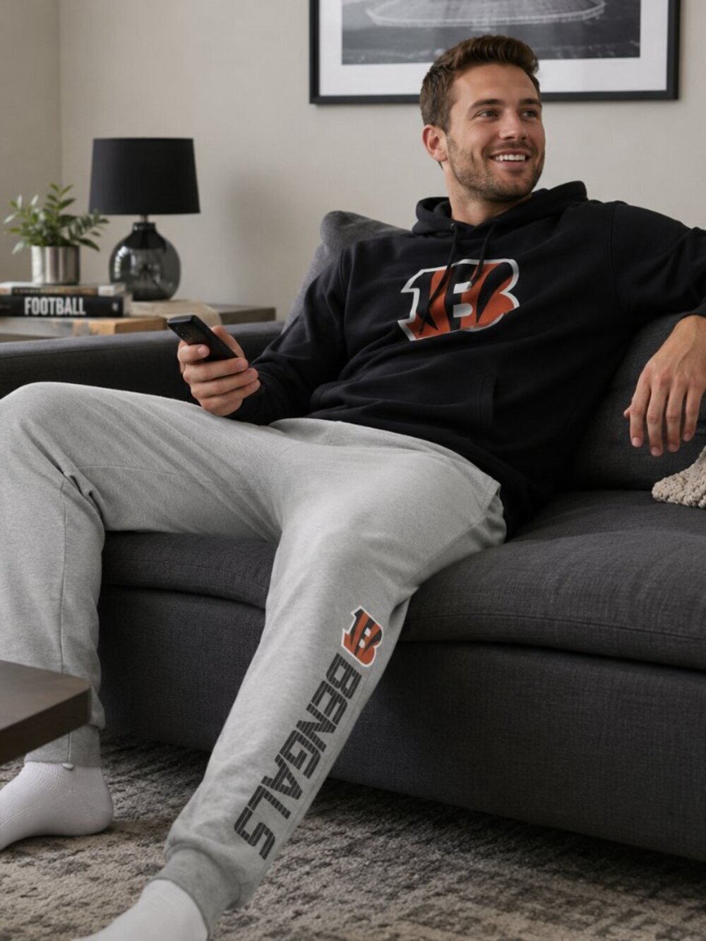 Men's MSX by Michael Strahan Cincinnati Bengals Jogger Pants NWT - Picture 2 of 7